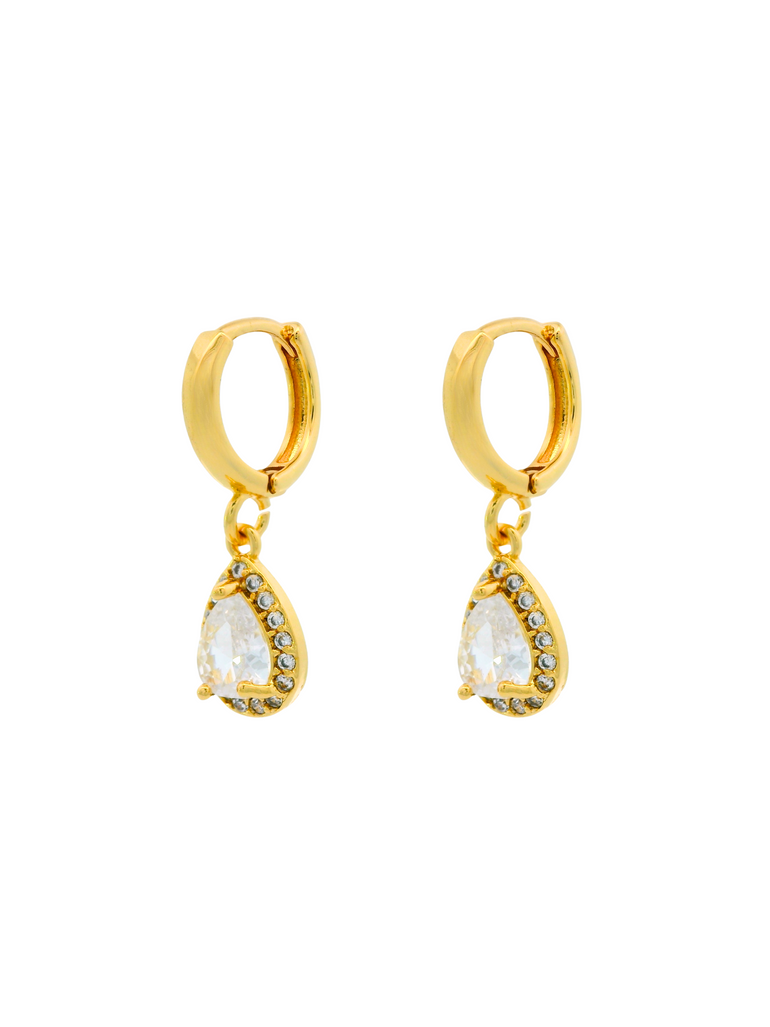 Par Arracada Con Dije Gota Zirconia