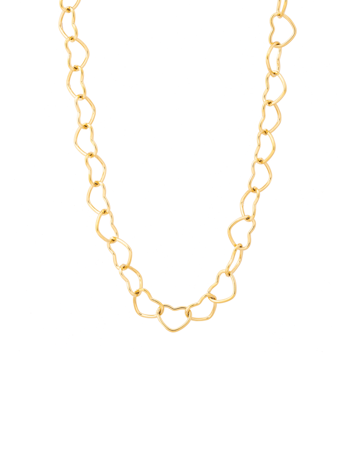 Collar Eslabon Contorno Corazon