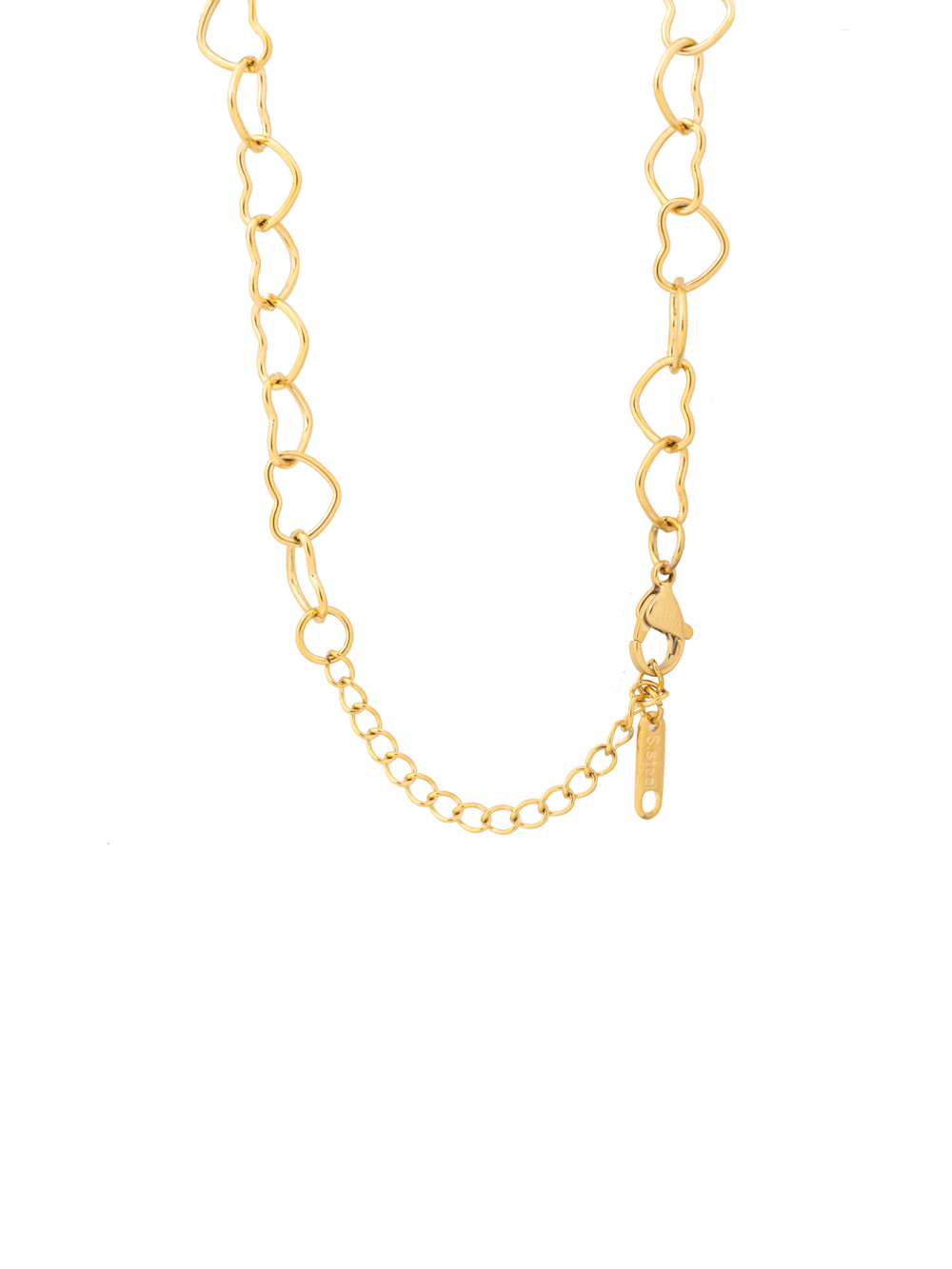 Collar Eslabon Contorno Corazon