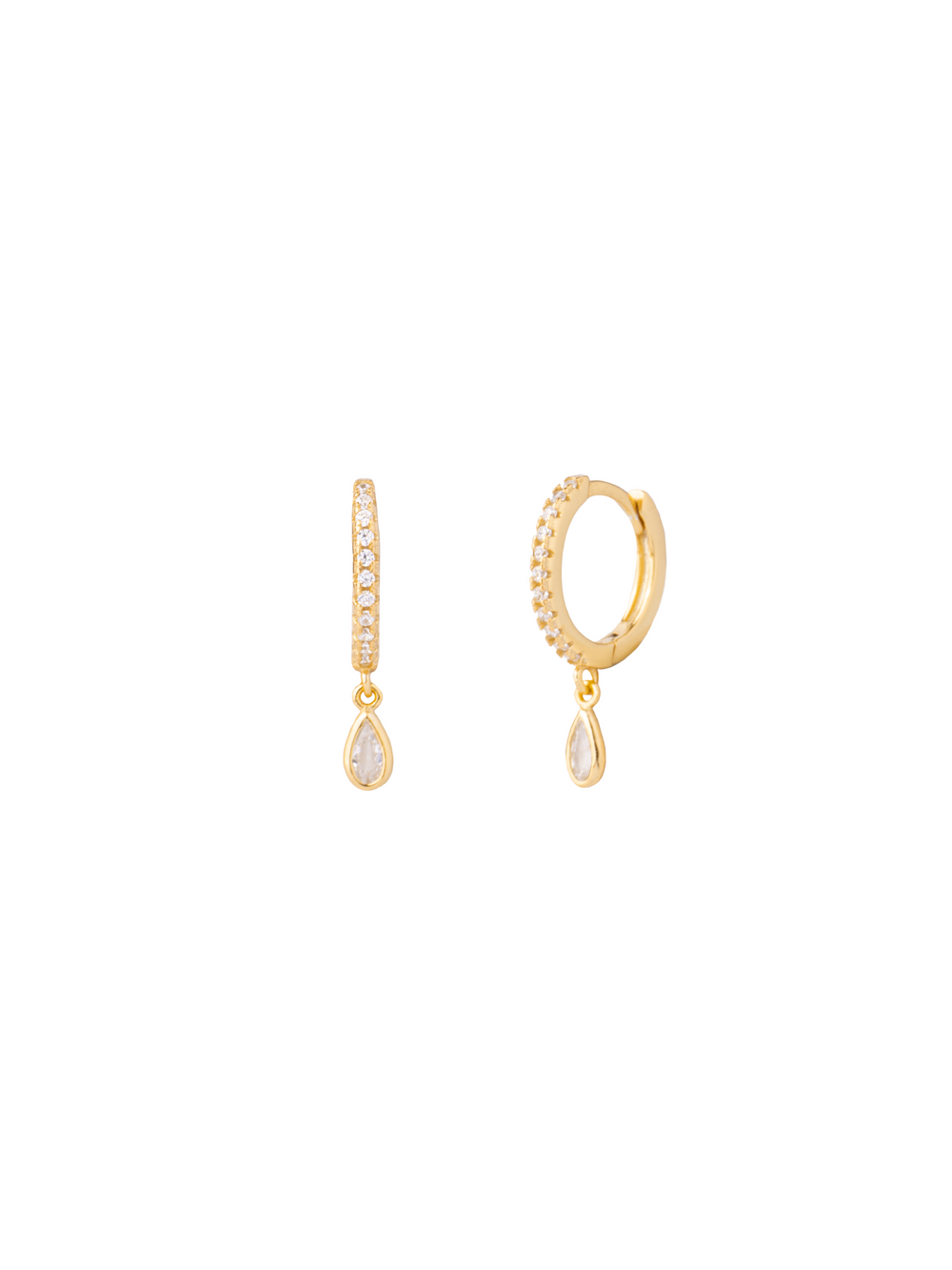 Arracada Zirconias Con Mini Gota