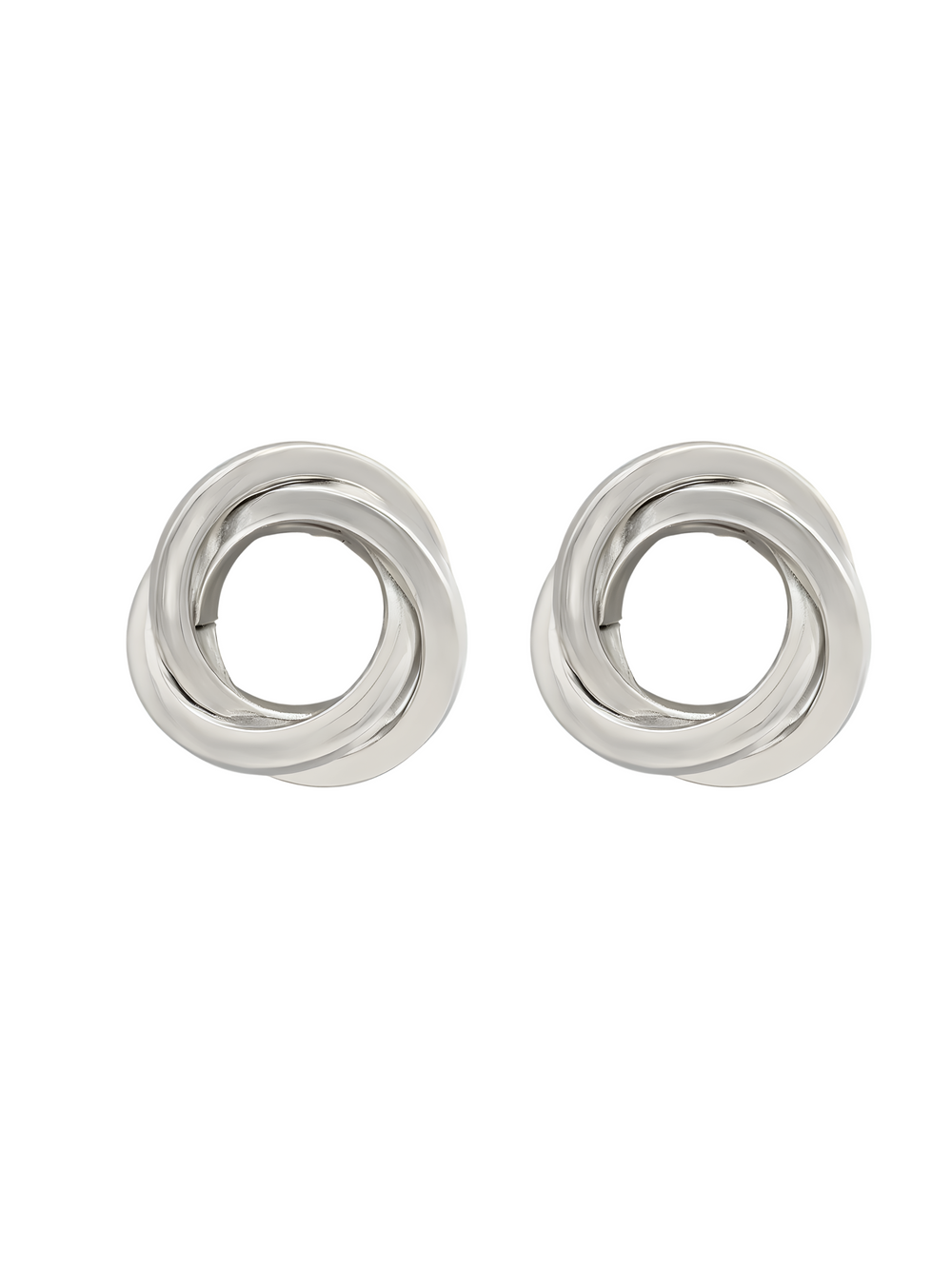 Par Arete Doble Circulo Enlazado Chunky