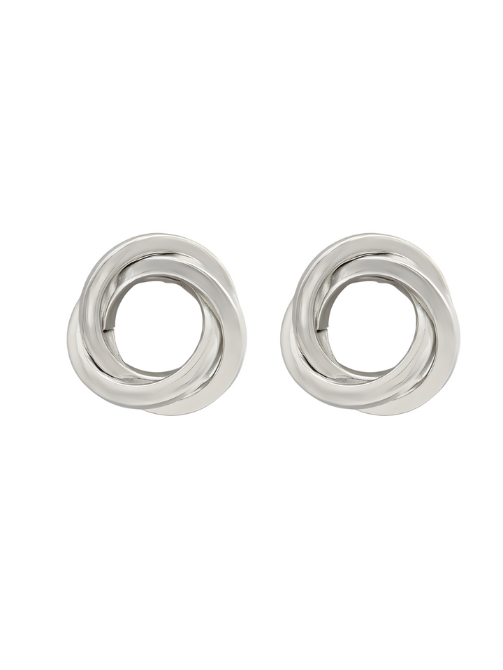 Par Arete Doble Circulo Enlazado Chunky
