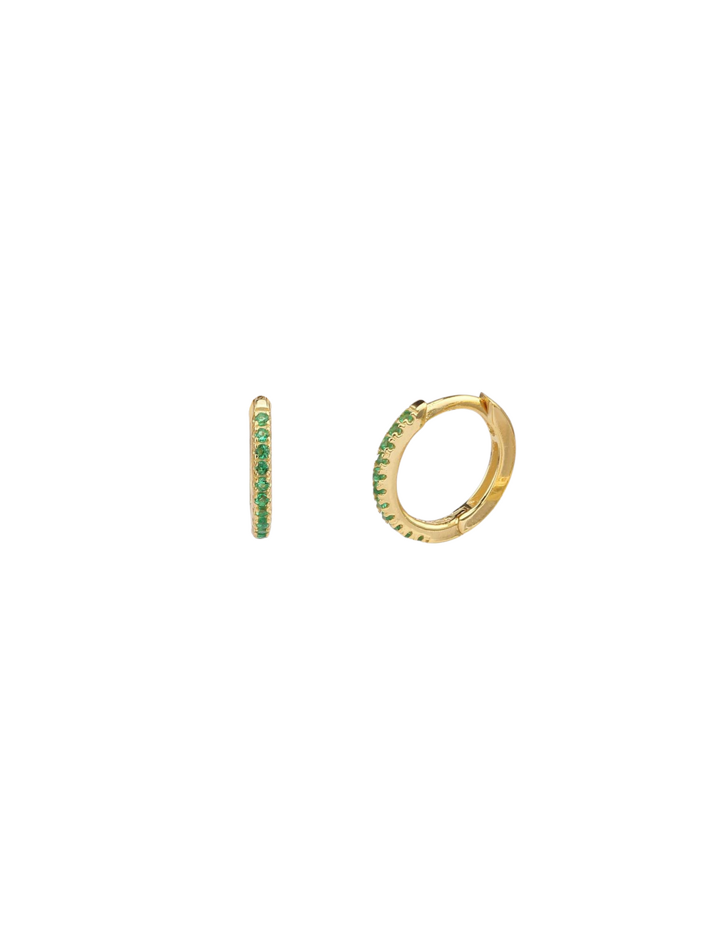 Arracada Zirconias Verde 11 mm