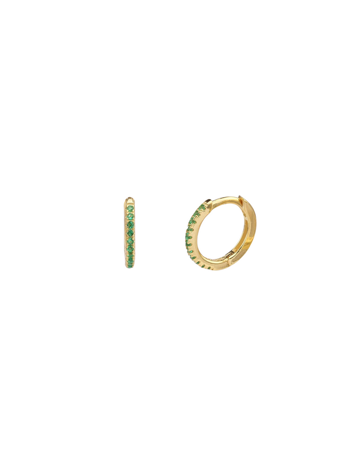 Arracada Zirconias Verde 11 mm