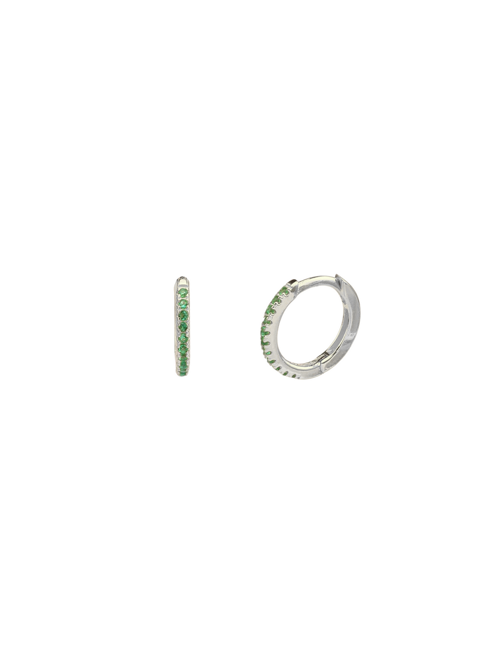 Arracada Zirconias Verde 11 mm
