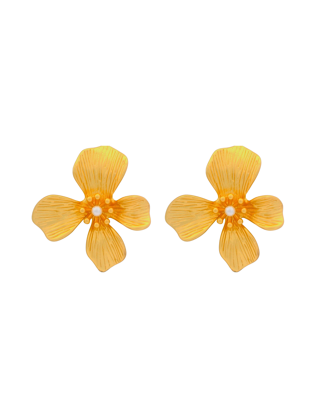 Par Arete Flor Cuatro Petalos