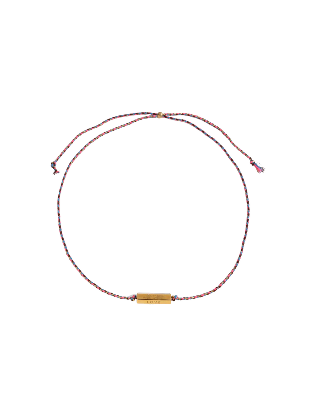 Collar Cordón Multicolor Con Dije Hexagonal Love