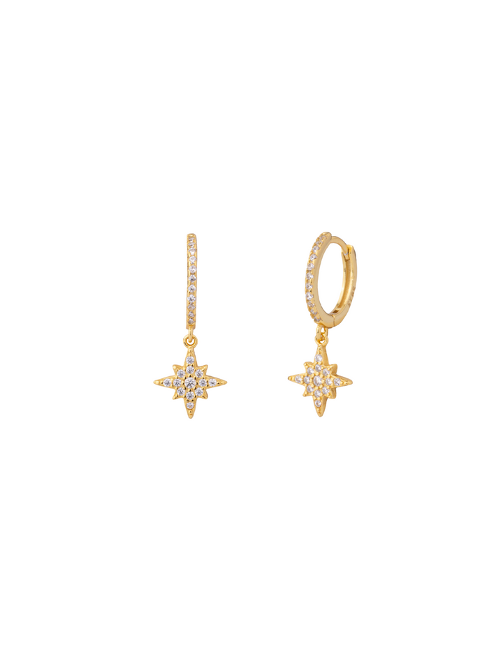 Arracada Zirconias Con Estrella Ocho Picos