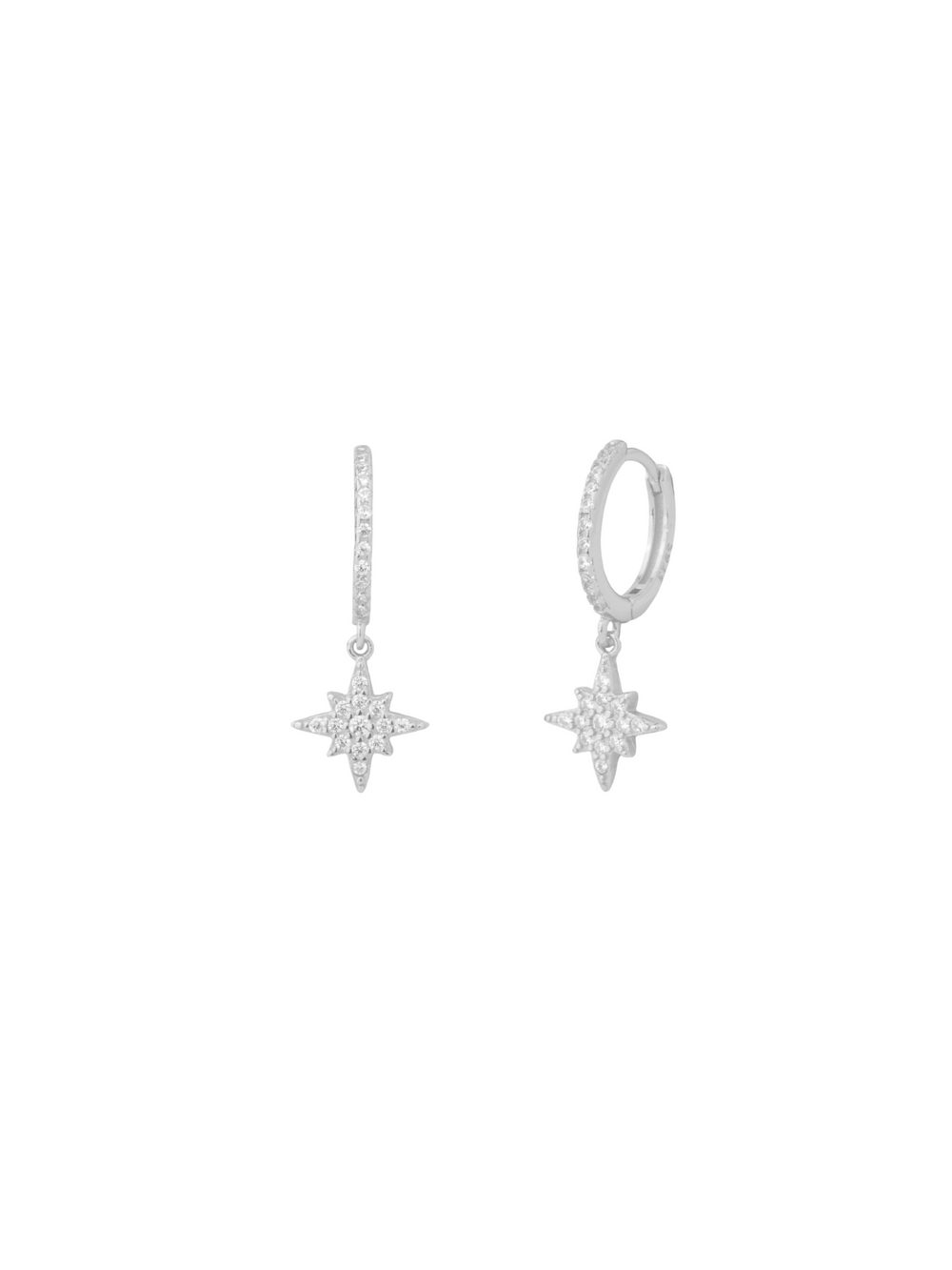 Arracada Zirconias Con Estrella Ocho Picos