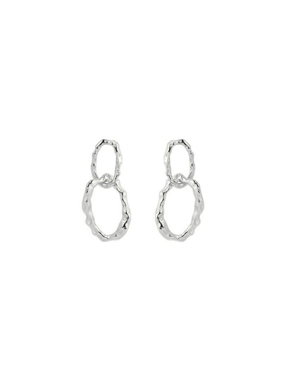 Par Arete Doble Ovalo Irregular