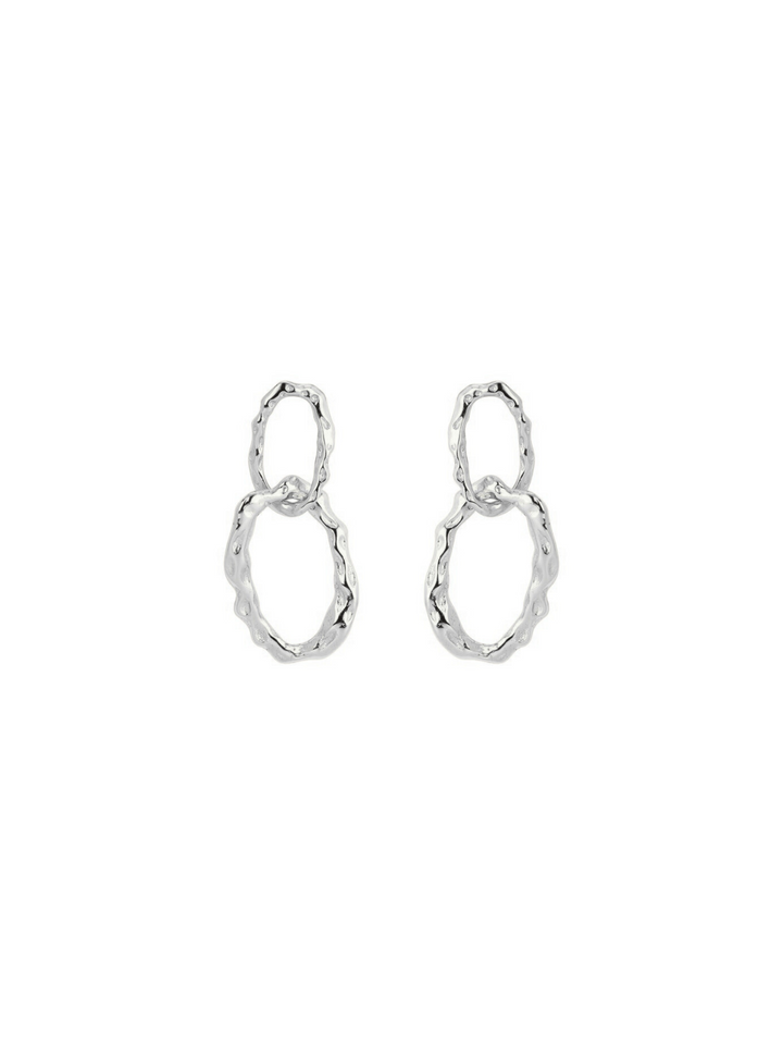 Par Arete Doble Ovalo Irregular