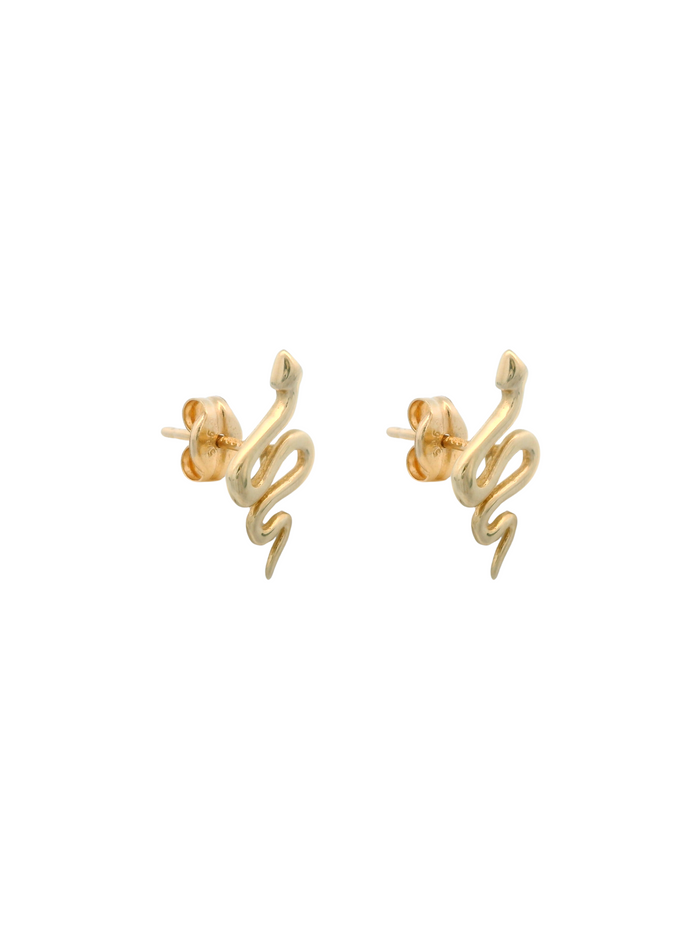 Par Arete Serpiente Oro 14k