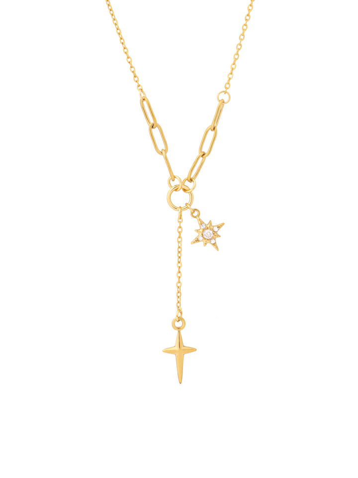 Collar Con Eslabones y Dijes Estrellas