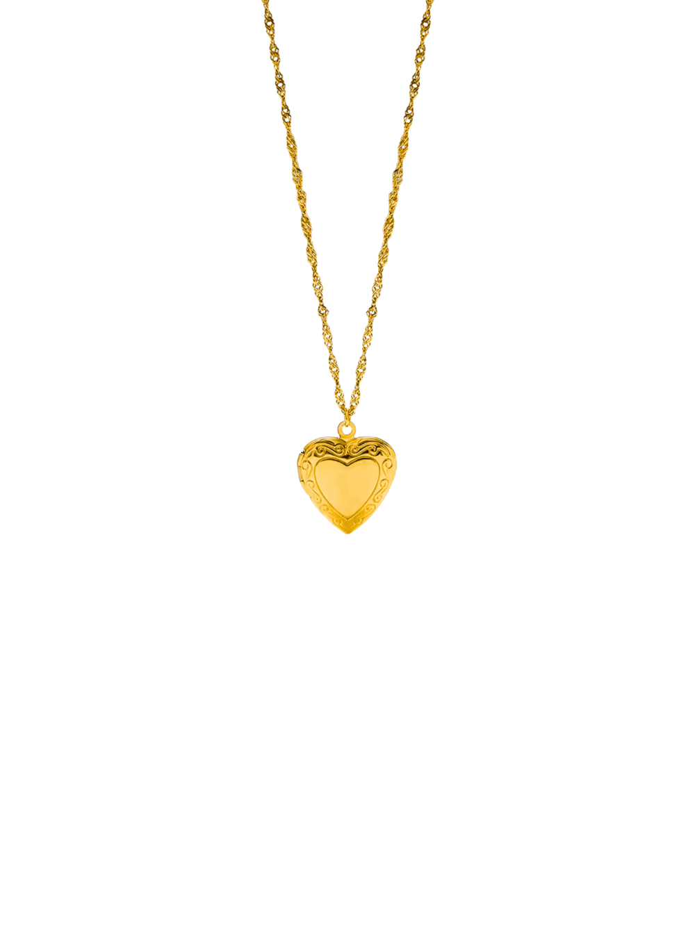 Collar Torcido Con Relicario Corazon