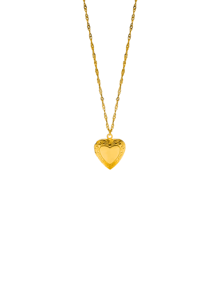 Collar Torcido Con Relicario Corazon