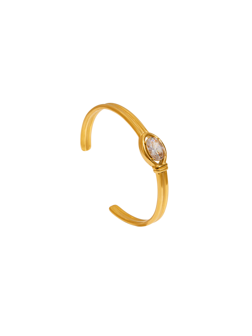 Brazalete Con Zirconia Ovalada