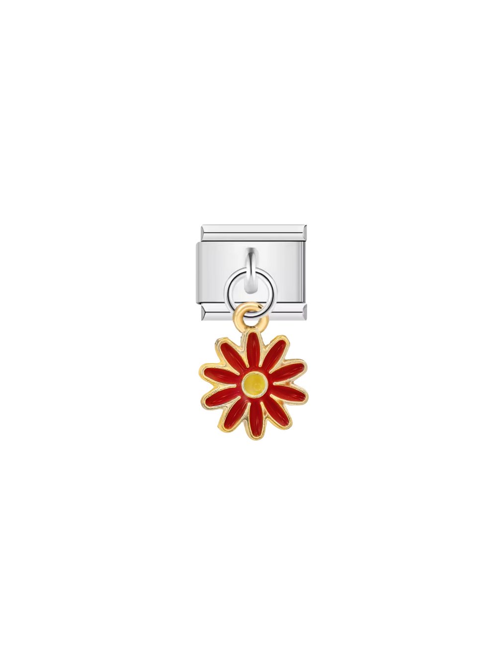 Charm Con Dije Flor Roja