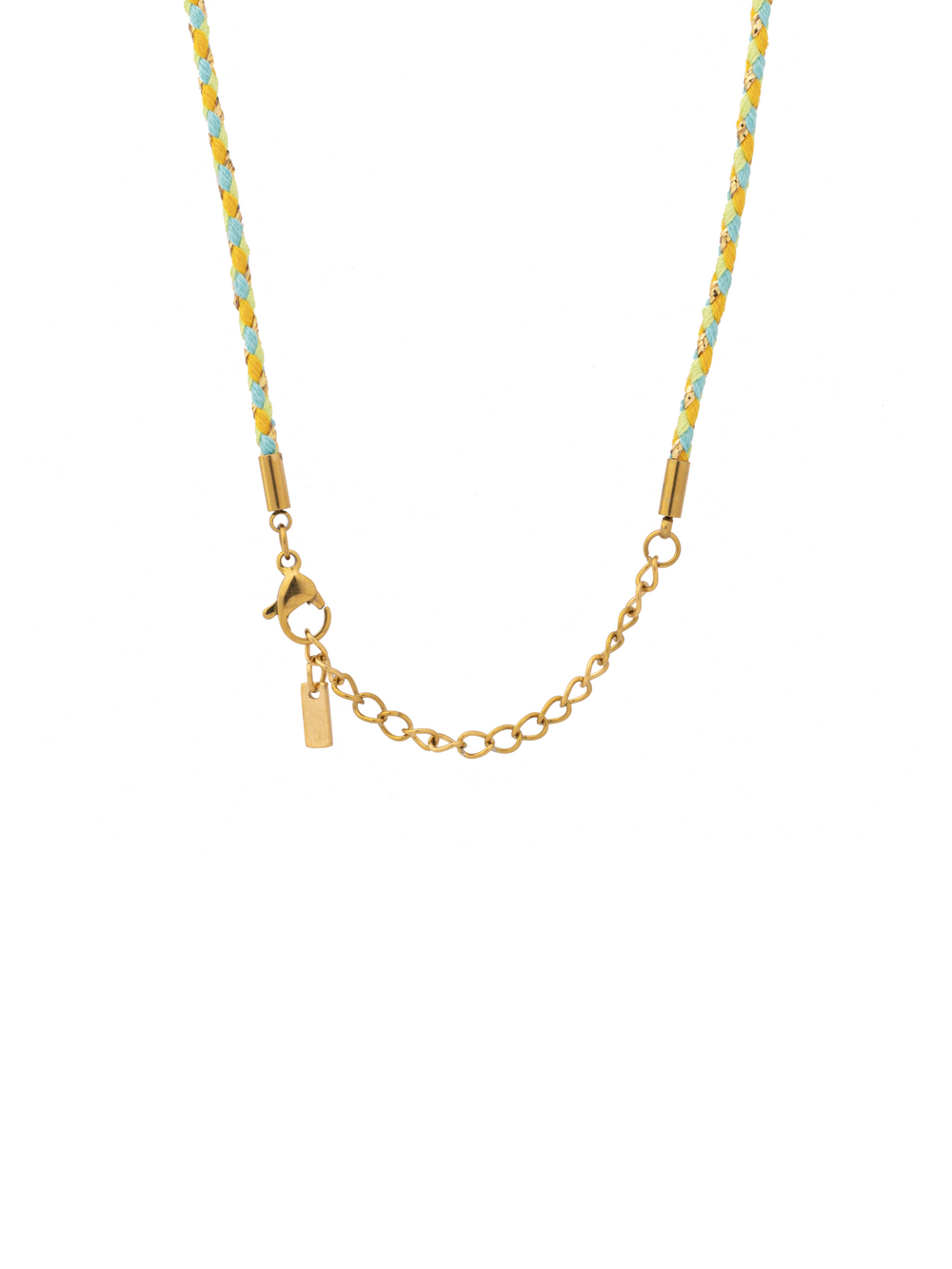 Collar Verde Con Dijes Corazon y Ojos