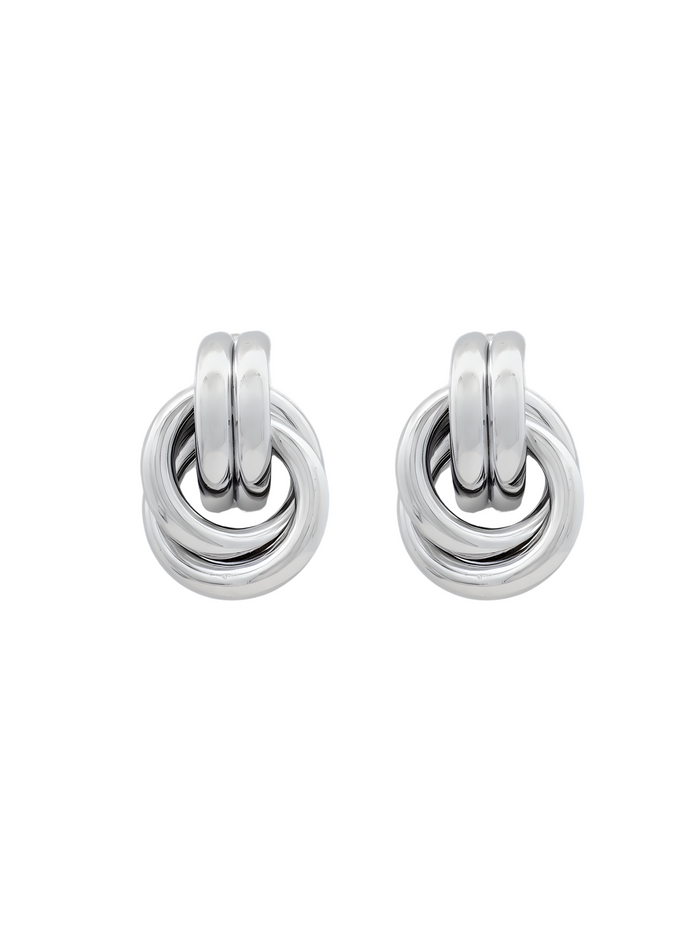 Par Arete Doble Linea y Circulo Enlazado