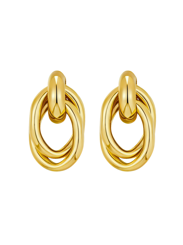 Par Arete Con Doble Aro Ovalado