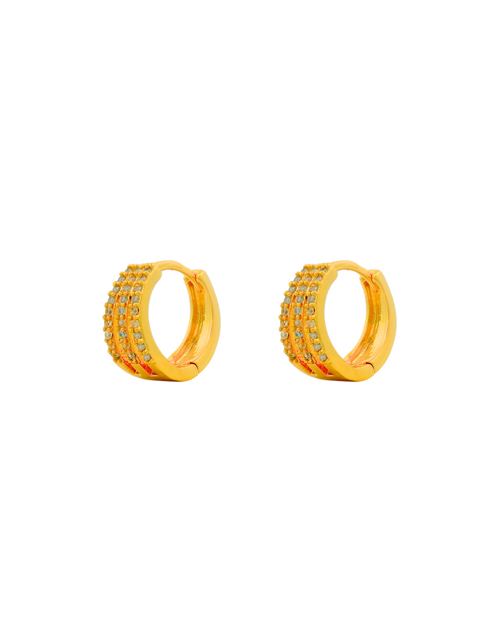 Par Arracada Triple Con Zirconias