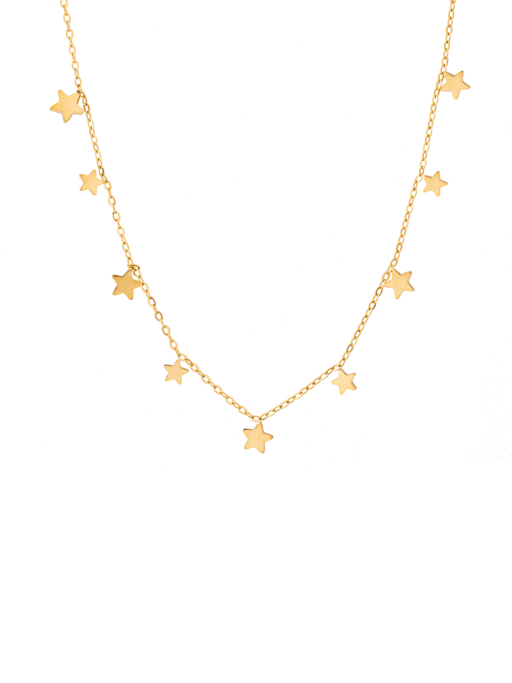Collar Con Dijes Estrellas Lisas