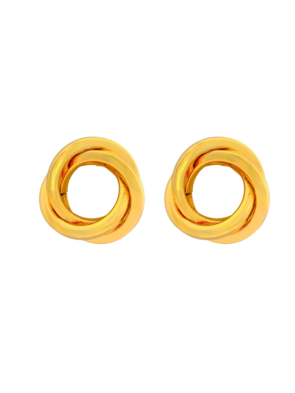 Par Arete Doble Circulo Enlazado Chunky