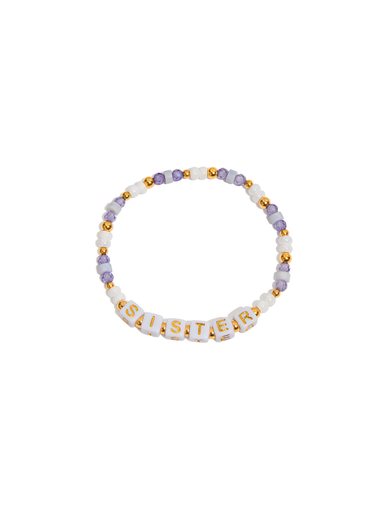 Pulsera Sister Con Piedra Lila
