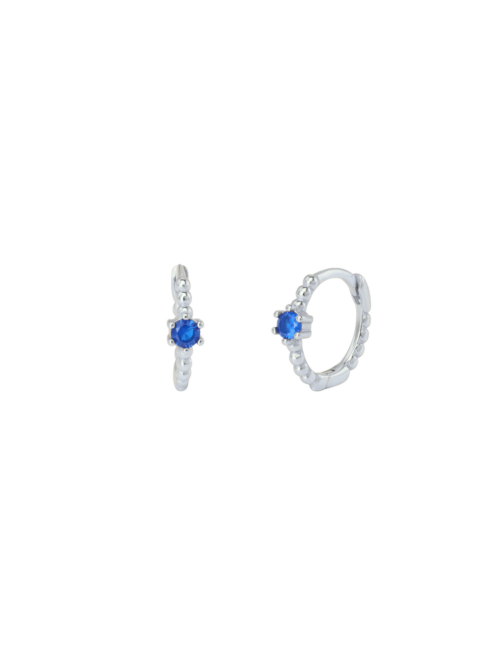Arracada Bolitas Con Zirconia Azul