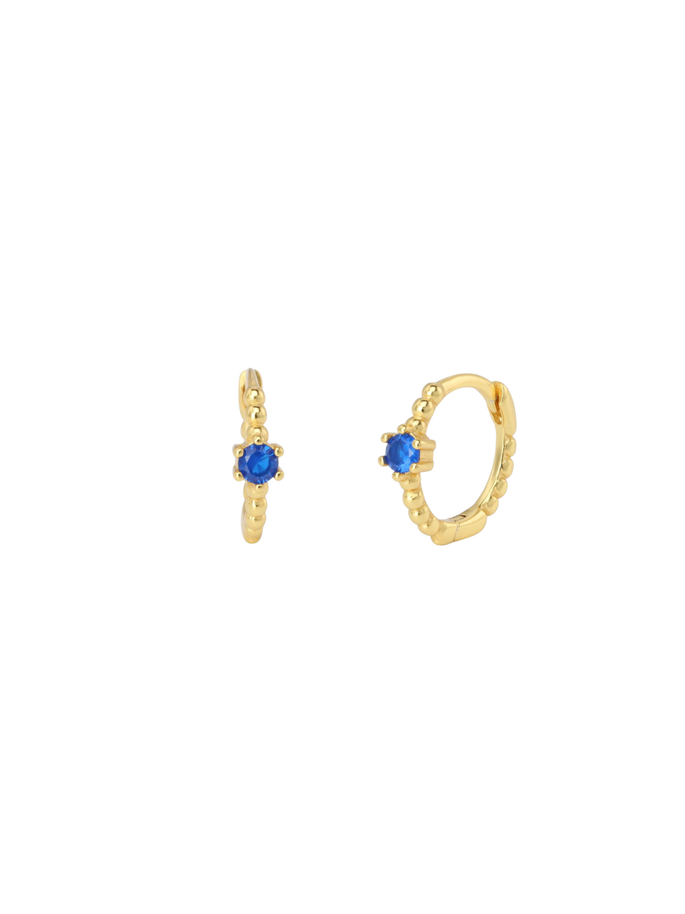 Arracada Bolitas Con Zirconia Azul