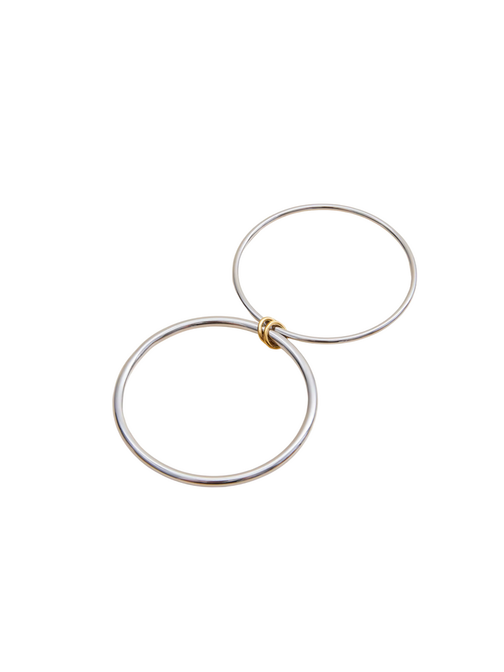 Brazalete Cerrado Doble Plateado
