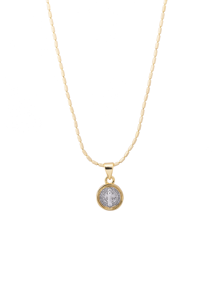 Collar Con Dije San Benito Combinado