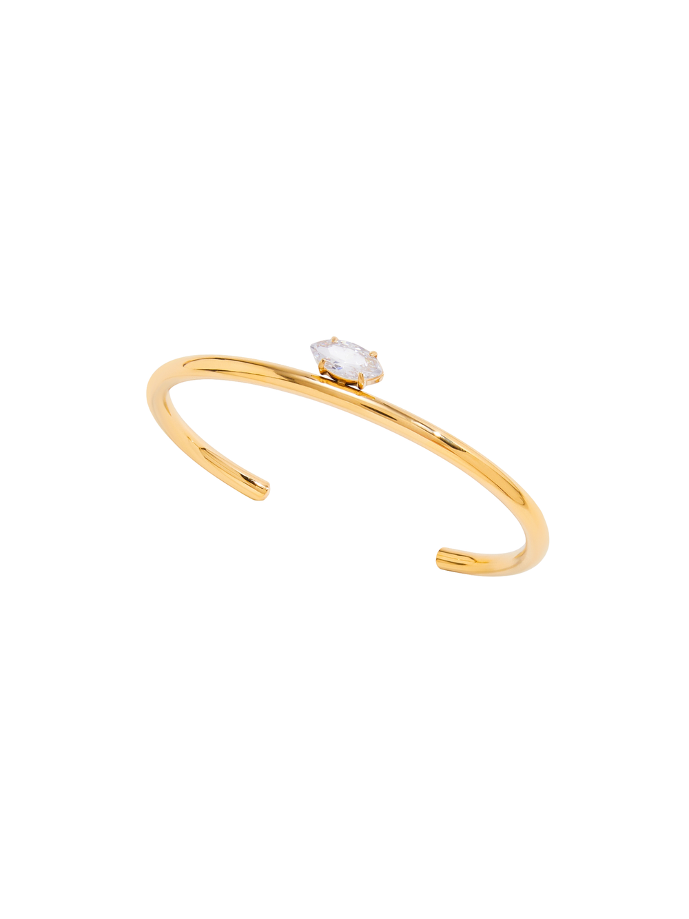 Brazalete Abierto Con Zirconia Ovalada