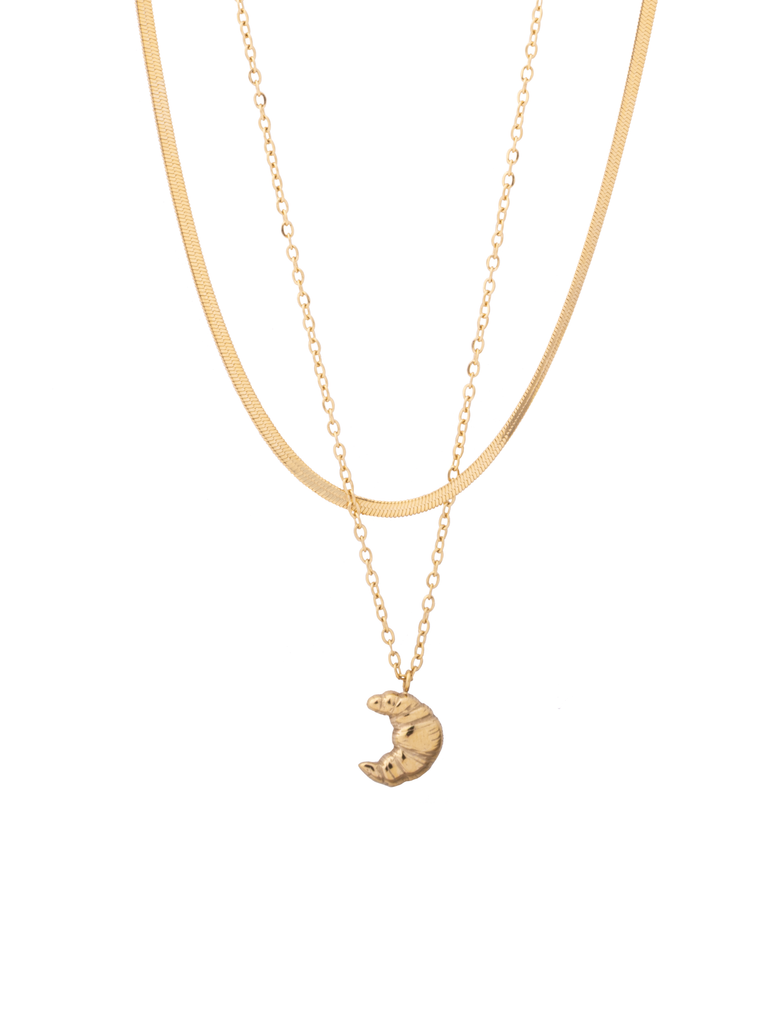 Collar Doble Planchado Con Croissant