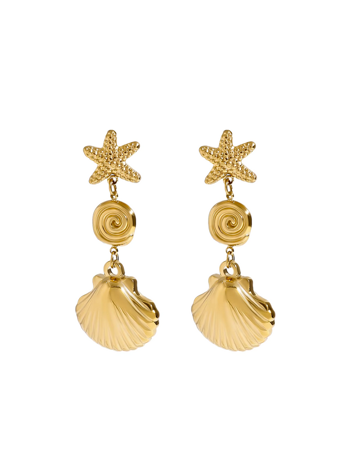 Par Arete Estrella De Mar, Caracol y Concha