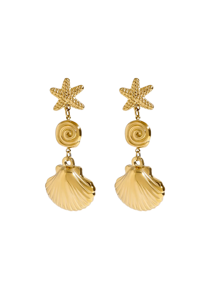 Par Arete Estrella De Mar, Caracol y Concha
