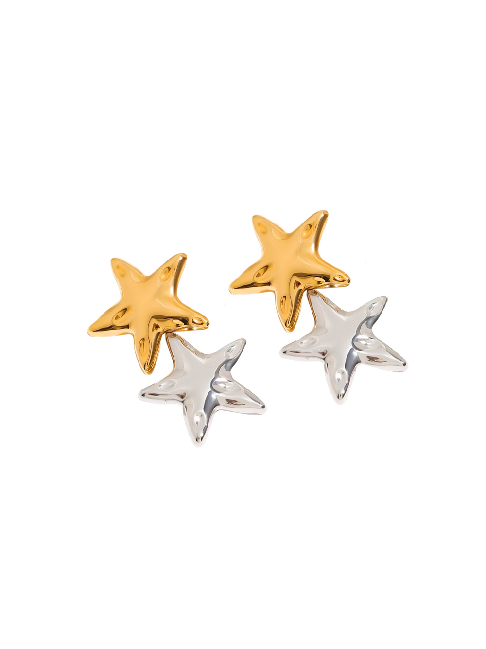 Par Arete Doble Estrella Combinadas