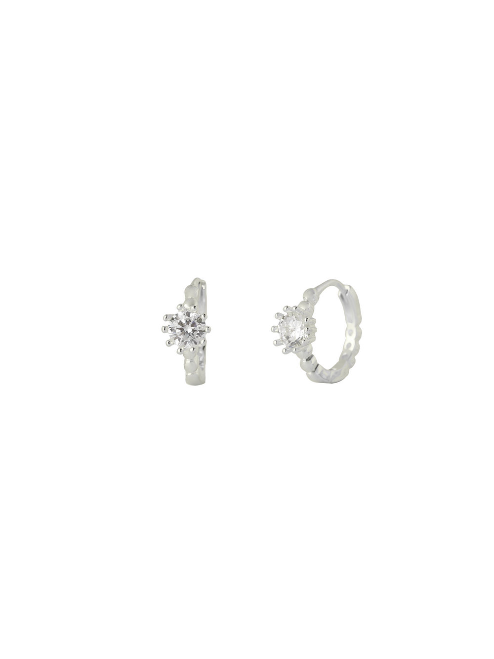Arracada Bolitas Con Zirconia Central