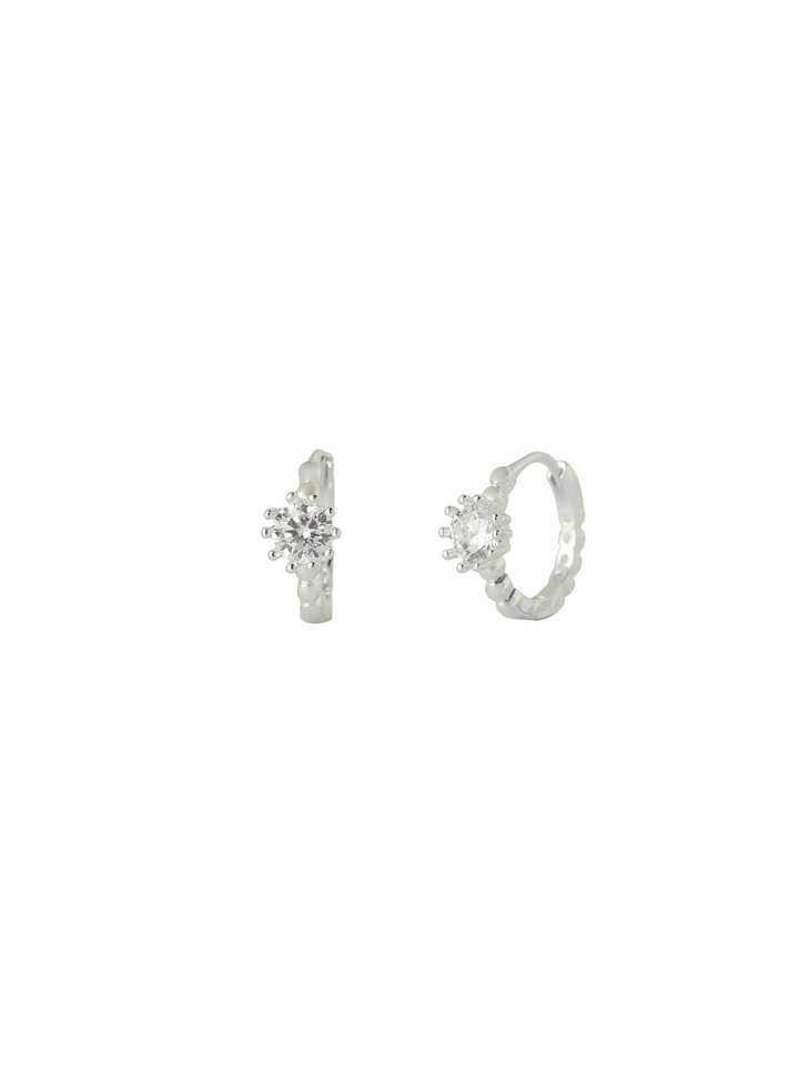 Arracada Bolitas Con Zirconia Central