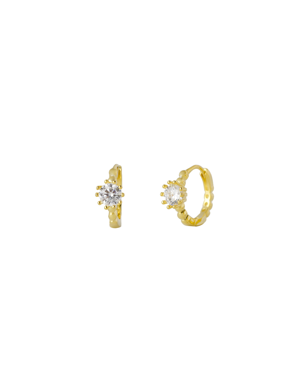 Arracada Bolitas Con Zirconia Central