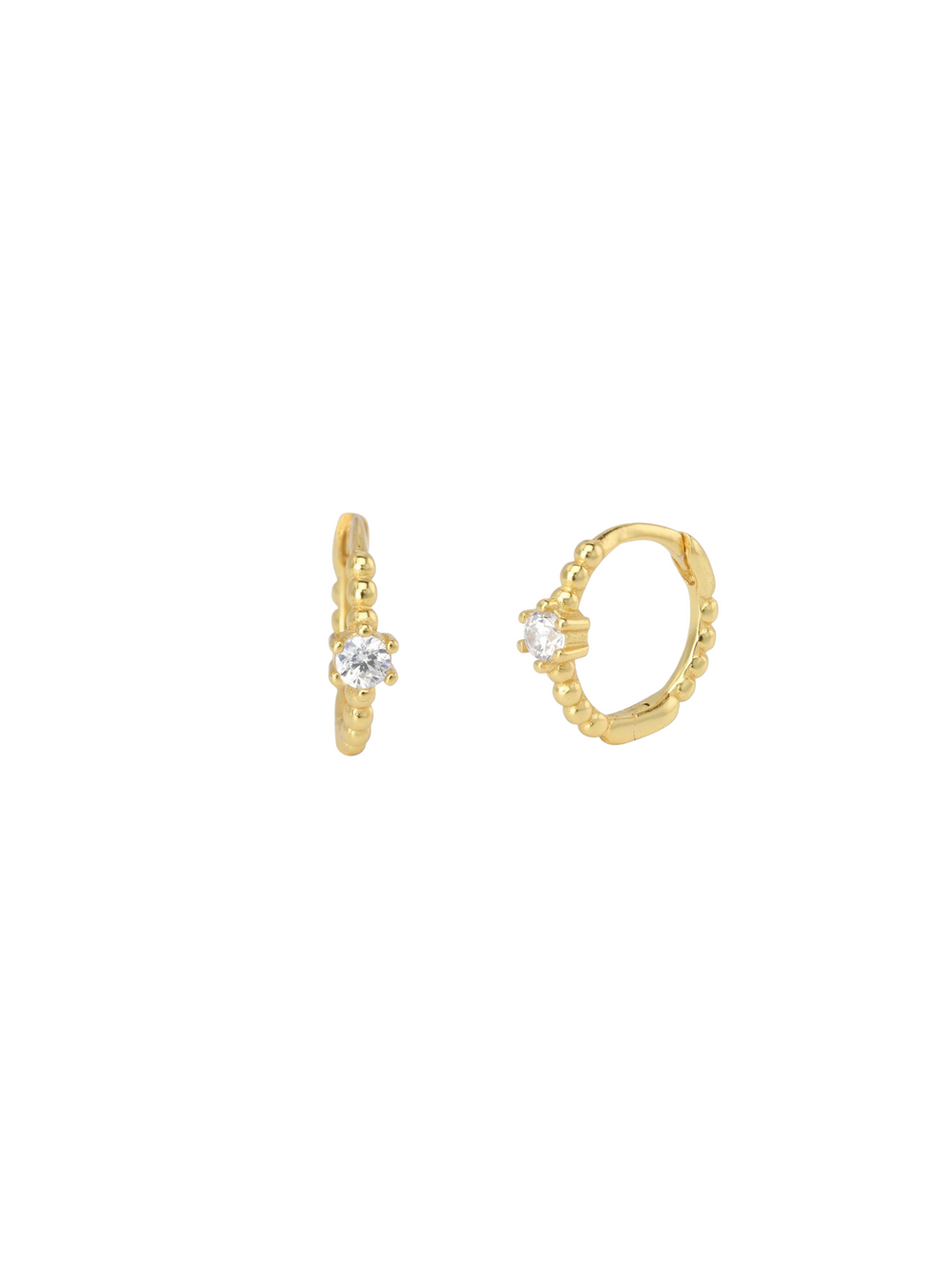 Arracada Bolitas Con Zirconia Blanca 10 mm