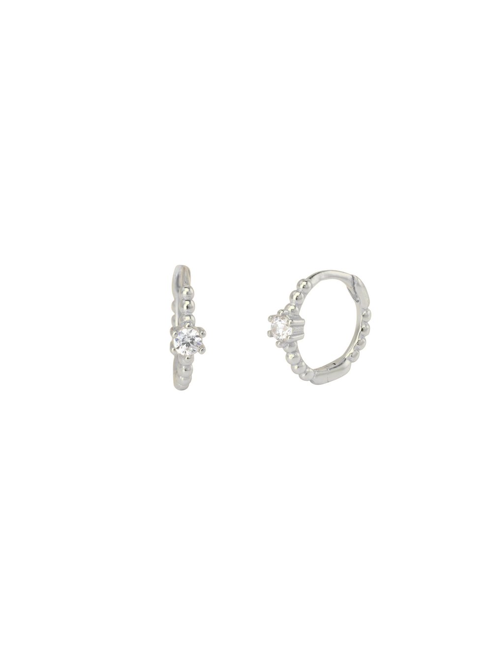 Arracada Bolitas Con Zirconia Blanca 10 mm