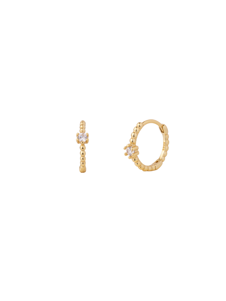 Arracada Bolitas Con Zirconia Blanca 12 mm