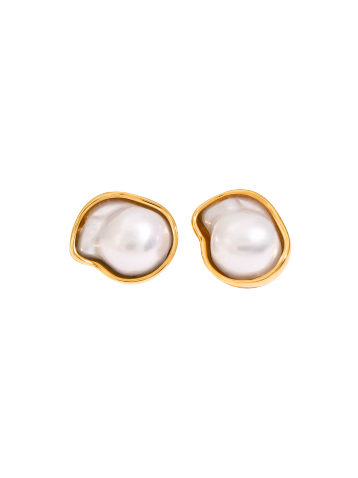Par Arete Irregular Con Perla