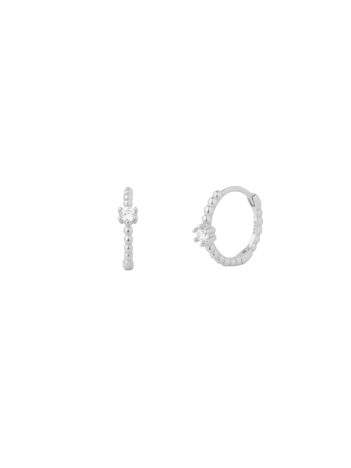 Arracada Bolitas Con Zirconia Blanca 12 mm