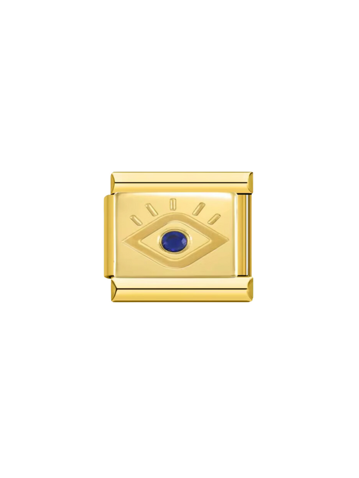 Charm Dorado Con Ojo Azul 3D