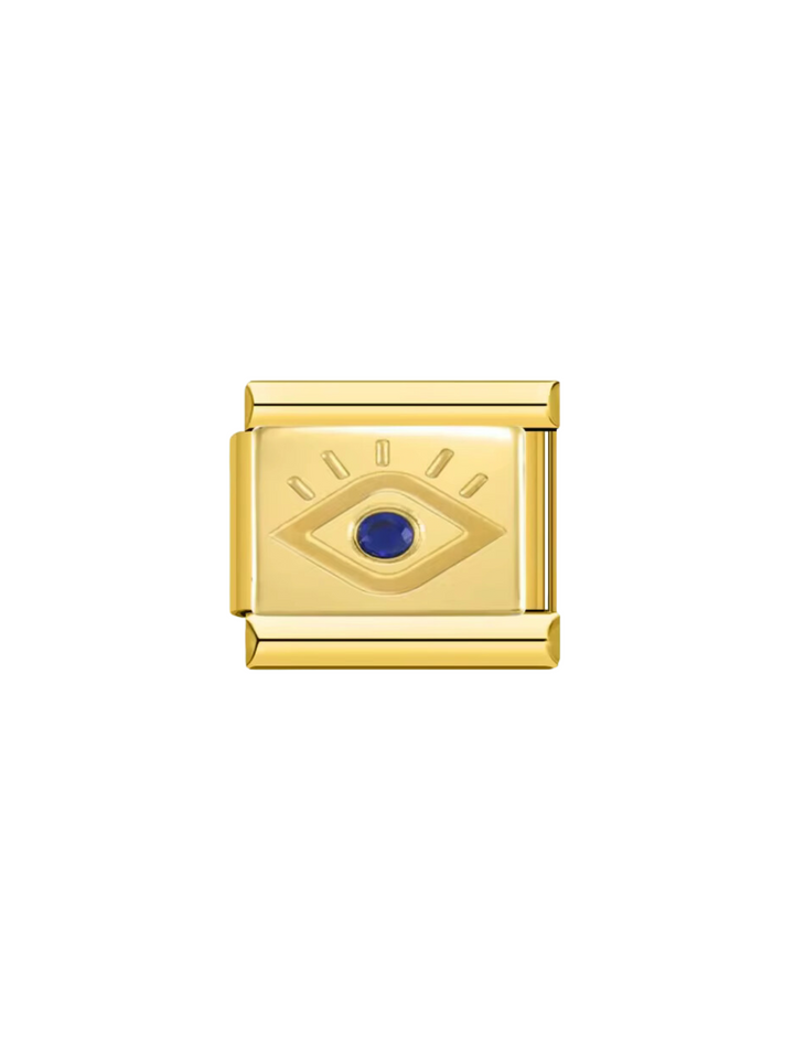 Charm Dorado Con Ojo Azul 3D
