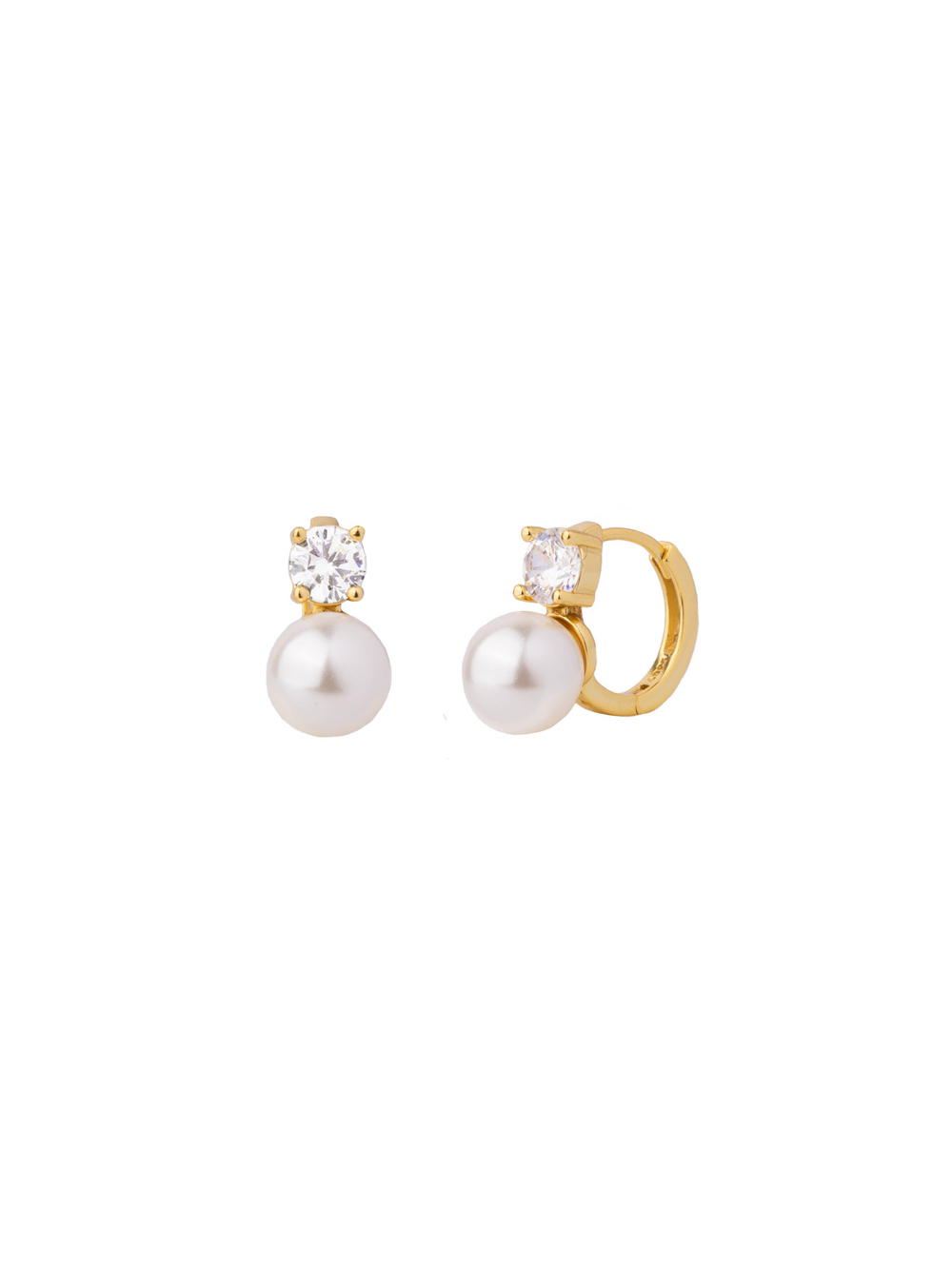 Par Arracada Con Zirconia y Perla