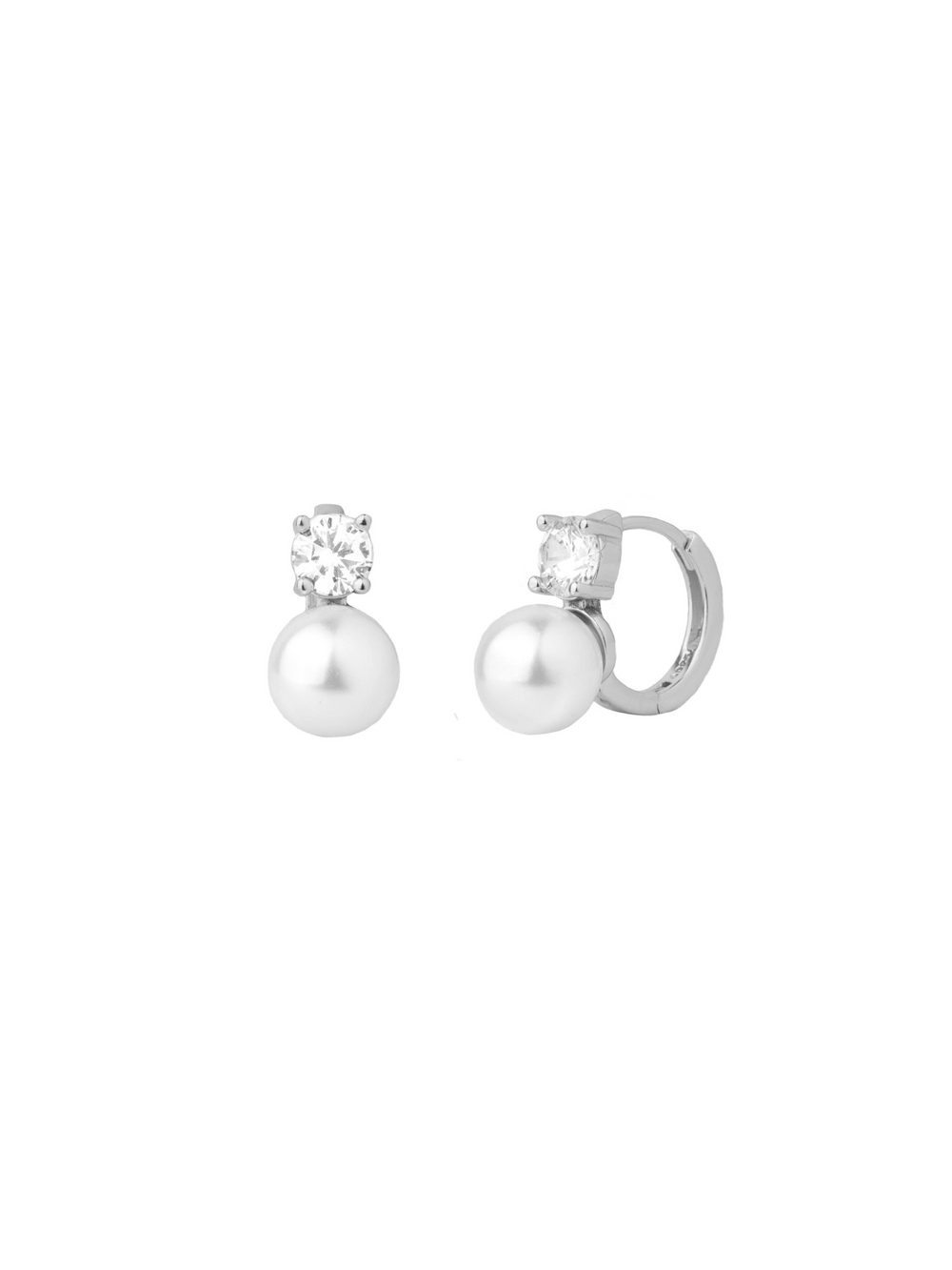 Par Arracada Con Zirconia y Perla