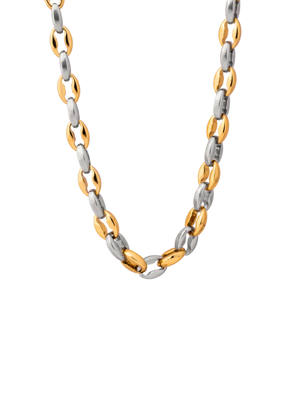 Collar Eslabon Ovalado Bean Combinado